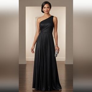 Vnaix Black One-Shoulder Sleeveless Gown for Cocktail